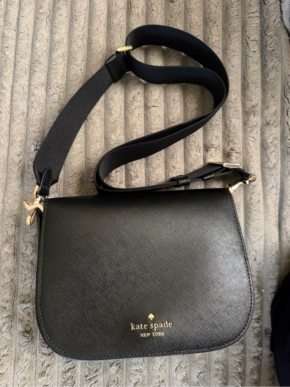 Black Crossbody Bag with Gold Hardware (Kate Spade)